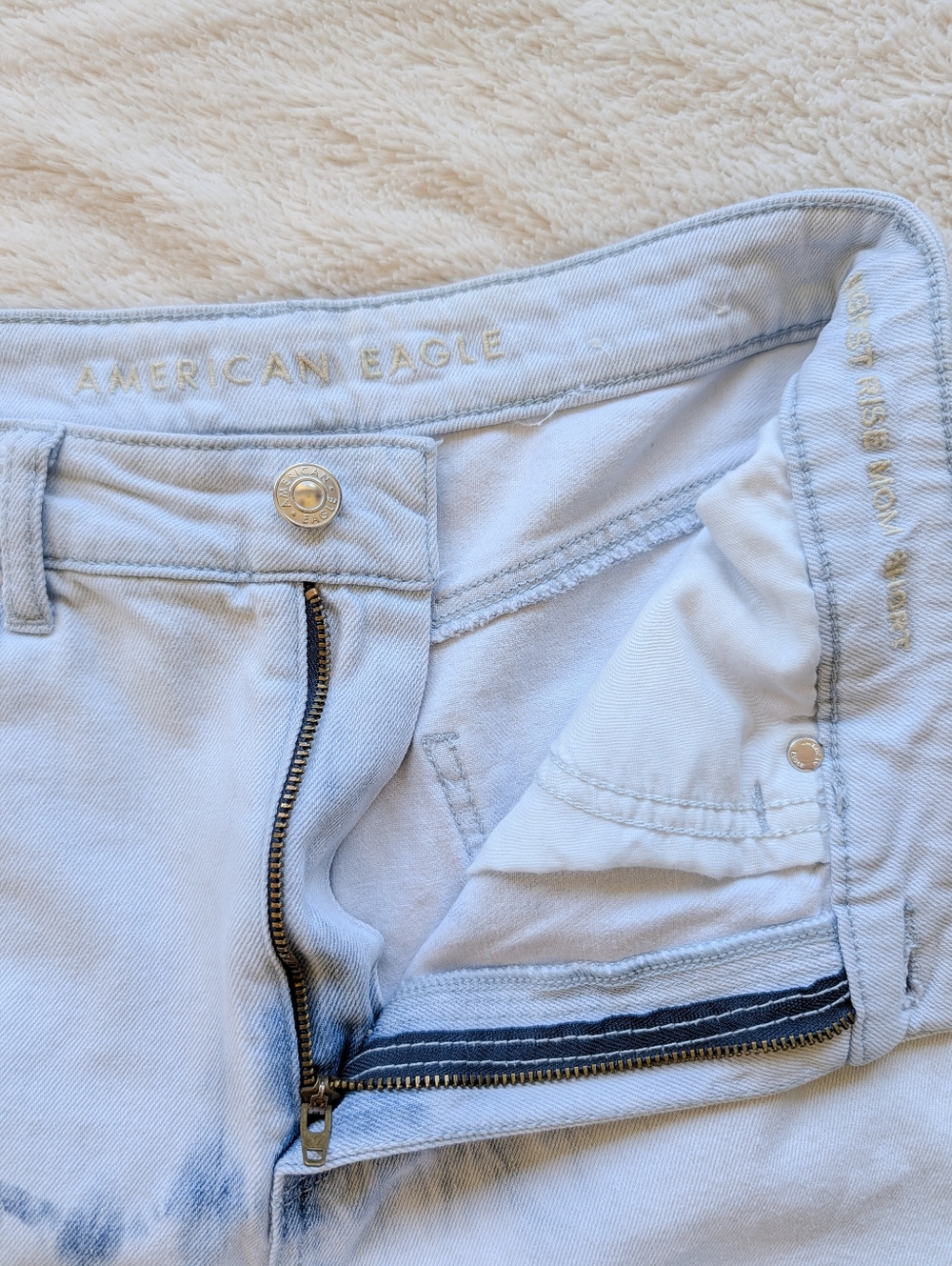 American Eagle Tie-dye Raw Hem Highest Rise Mom Shorts - Picture 3 of 5